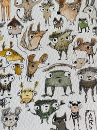 Image 2 of 100 ish Friends Original ink and watercolor 