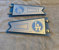 LIGHT BLUE/CHROME FLAGS (PAIR) “LA”