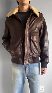 Image 2 of Andrew Marc New York Leather Aviator Jacket - XL