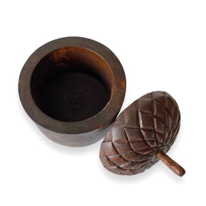 Image of WOODEN ACORN CONTAINER