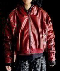 Image 4 of SS25 ‘Scherzo’ Red Leather Bomber Jacket