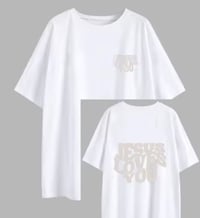 Image 1 of Jesus loves you shirt (white)