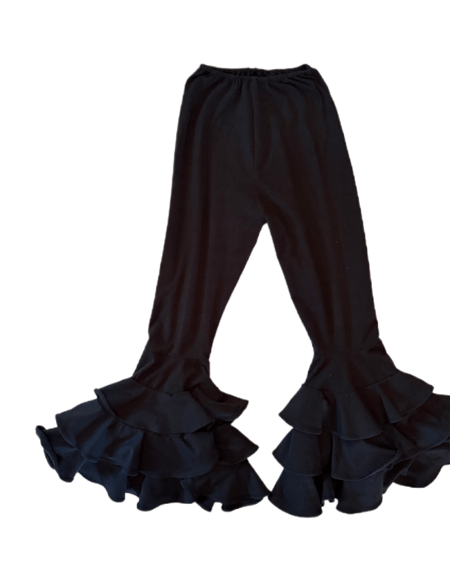 vintage OMO norma Kamali stretch ruffle flamenco pants trousers 