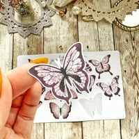 Image 1 of Butterfly Sticker Sheet | Transparent & White Vinyl Sticker Sheet