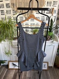Image 2 of blue stripe ruffle dress
