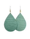 SEAFOAM GREEN PALM LEAF BRAIDED EARRINGS