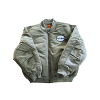 Olive Nylon Bomber Jacket 