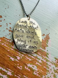 Image 4 of sterling silver Marcus Aurelius quote necklace