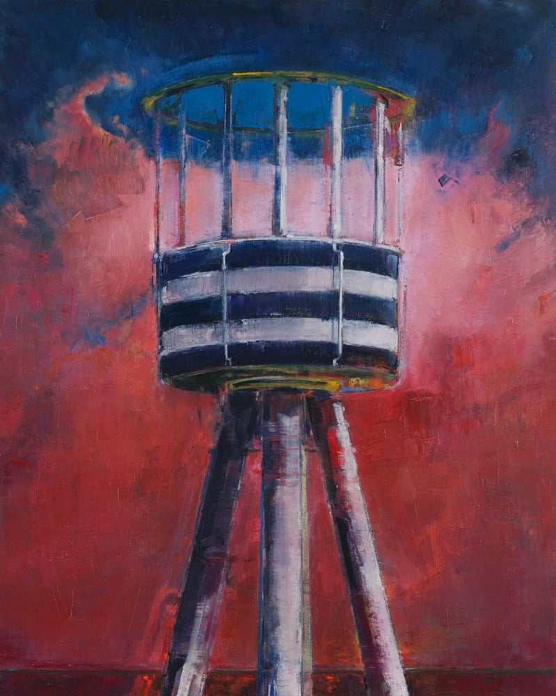 Image of Painting / maleri / "Charlottenlund – Malerdrømme og tankestreger – Udkigstårnet" / 80x100 cm
