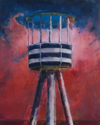 Image 1 of Painting / maleri / "Charlottenlund – Malerdrømme og tankestreger – Udkigstårnet" / 80x100 cm