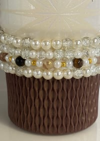 Image 2 of Starlight Shimmer  Cream and Gold  Tumbler Bracelet Stack