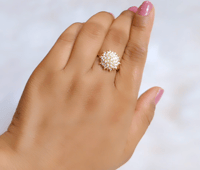 Image 1 of Flower 24k Gold Plated adjustable Ring 