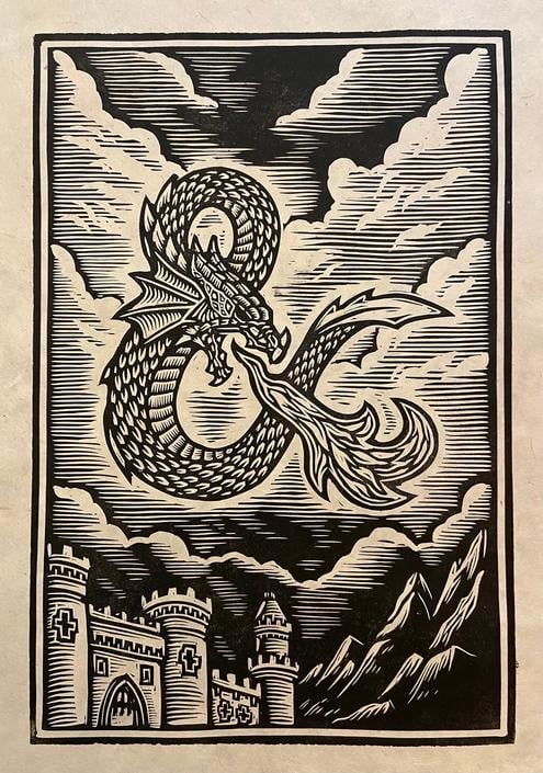 Dungeons And Dragons Block Print