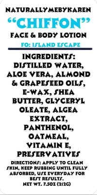 Image 2 of “CHIFFON” FACE AND BODY LOTION FO: ISLAND ESCAPE 