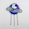 Iridescent Blue Night Sky Suncatcher