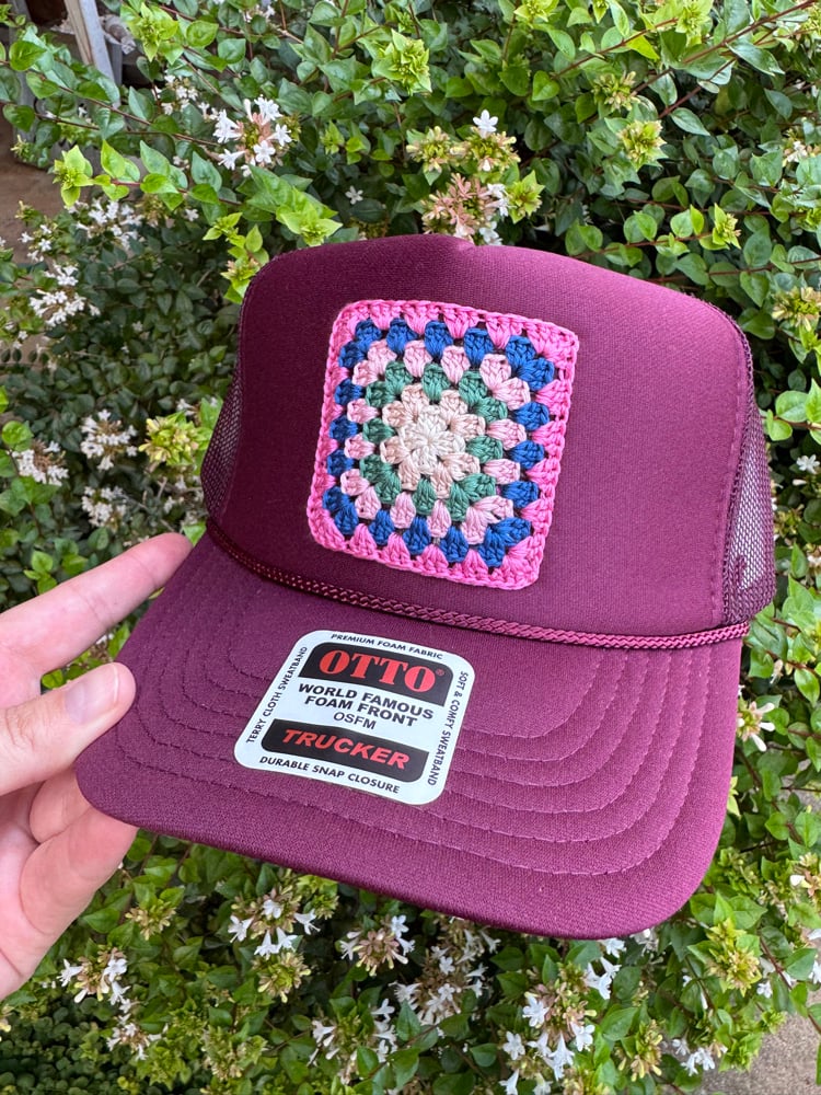 Image of Custom Granny Square Trucker Hat
