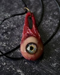 Image 13 of Optic Nerve-glow in the dark eye pendant with “eye shine” pupil