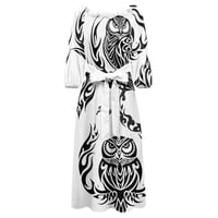 Image 2 of Women's Off Shoulder Pueo Print Dress