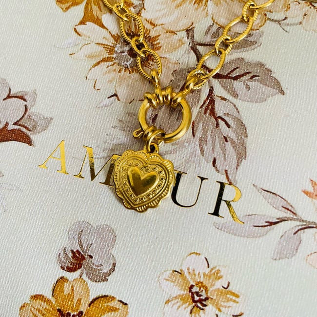 DUNE | Collier chaîne martelée & pendentif ou médaille amovible