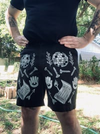 Image 1 of 'Party People' Custom Blockprinted Chino Shorts