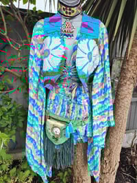 Image 4 of TULUM co ord set FRILL skirt - Green yellow