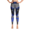 BOSSFITTED Grey Black and Blue AOP Yoga Leggings