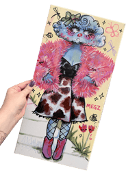 Pink fur jacket n cowprint skirt  (original)