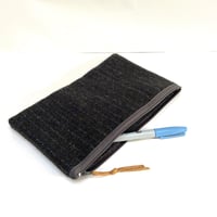 Image 4 of Large Pinstripe Shetland Tweed Zip Case 