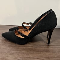 Image 1 of HALOGEN black high heel pointed toe pumps