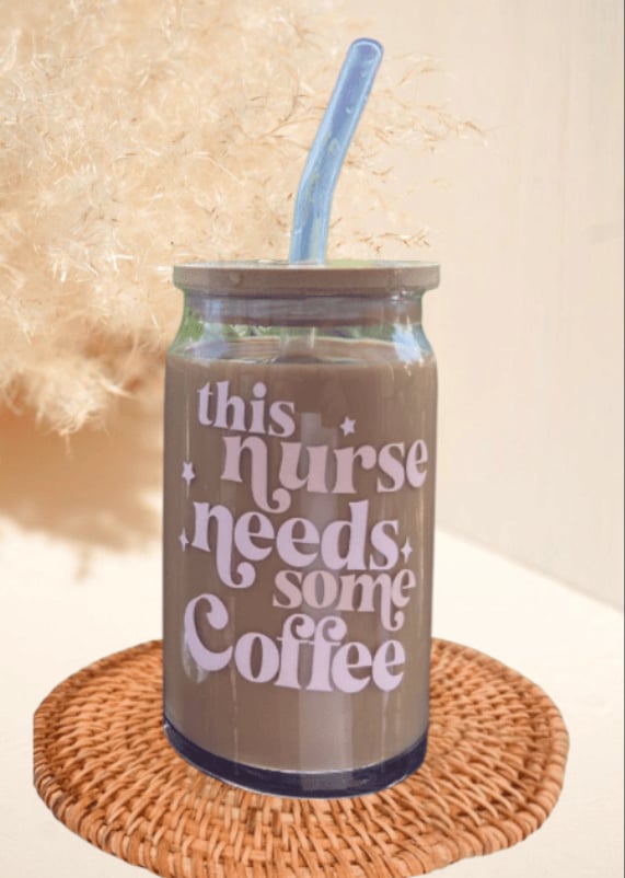 Image of this nurse needs some coffee glass cup