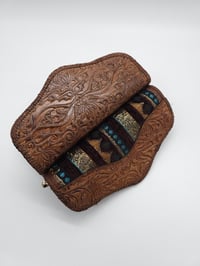 Image 7 of Syrian Leather Clutch Bags Blue Stripes