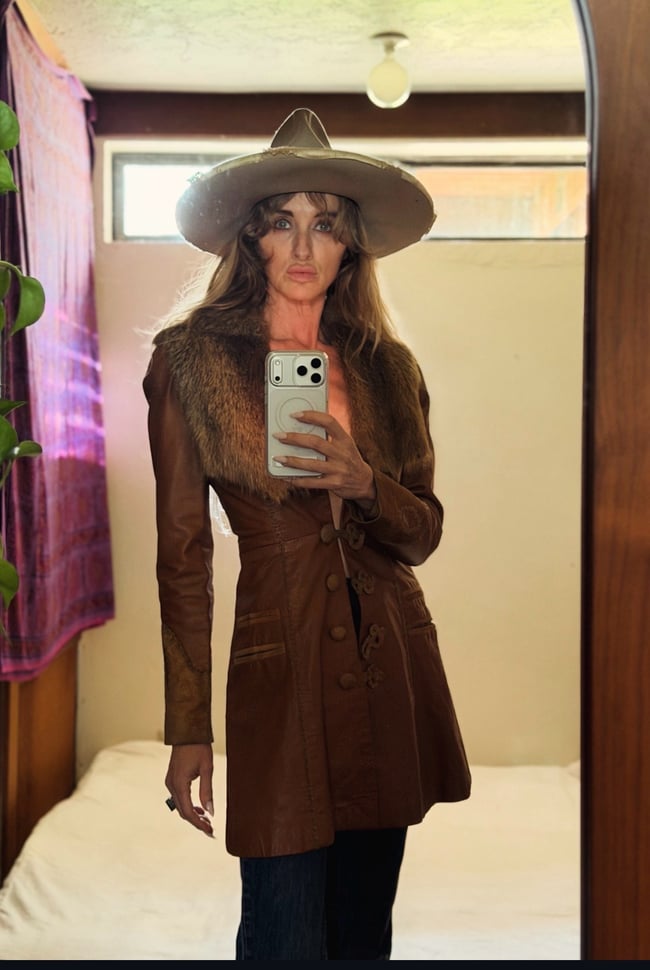 late 1960s Burray Olson handcrafted leather suede and fur whipstitched jacket