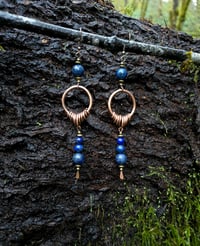 Image 1 of Lapis Lazuli small hoops 