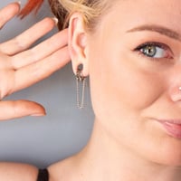 Image 2 of SPIKED CHAIN STACK - Hinged Segment Rings with Chain - Surgical Steel/Titanium - Stretched Ears