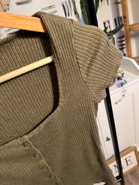 Image 2 of Forever 21 ribbed button crop top 