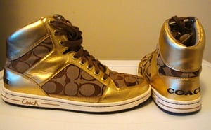 Image of Gold Coach Sneakers