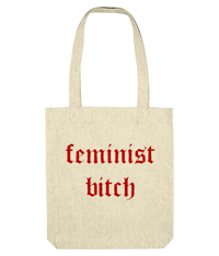 Image 1 of feminist bitch - tote bag. 