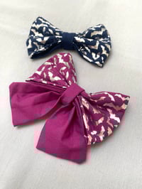 Image 2 of Silver Metallic Bats Bow Tie / Sailor Bow