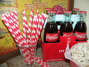 Image of Paper Straws In Red & Whtie Stripes 25 Straws