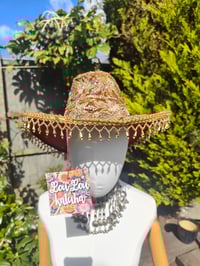 Image 7 of Dolly cowboy hat - recycled sari fabric Brown
