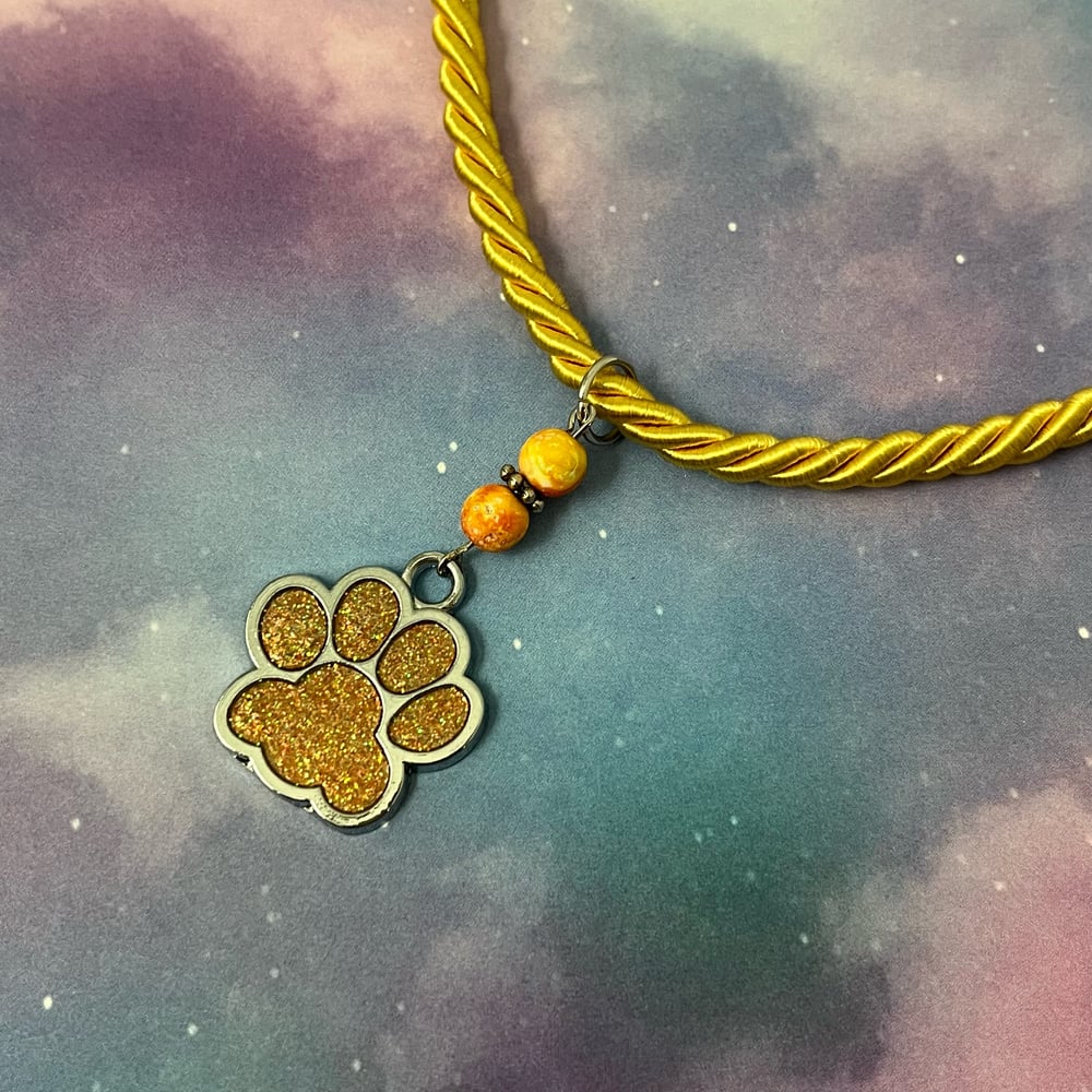 Image of Glitter Paw Print Necklace