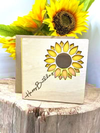 Image 4 of Wooden Sunflower Birthday Card