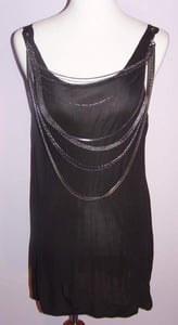 Image of Alice + Olivia Black Tunic With Fabulous Chain Detail