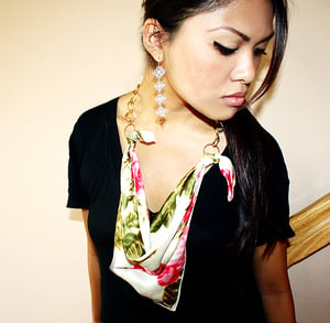 Image of Floral Scarf // Chain Necklace