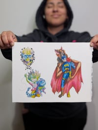 Image 2 of "Boy Death and Batsy"- "8.5x 11"- Fine Art Print 