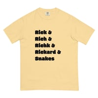 Image 1 of Rick & Rich & Richk & Rickard & Snakes T-Shirt (Black Font)