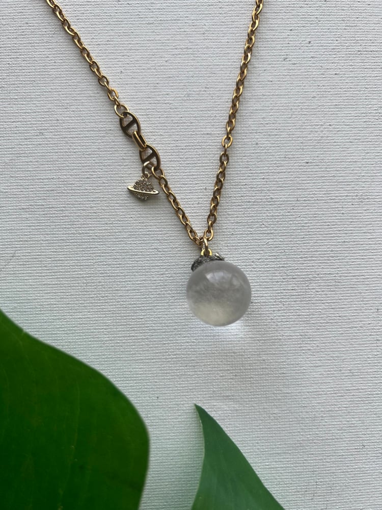 Image of CRISTI • Crystal Ball Necklace Clear Quartz