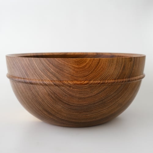 Image of Large Mesquite Bowl Adorned with a Bead