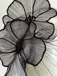 Image 2 of Black organza flower headpiece 