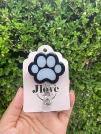 Paw print badge reel 